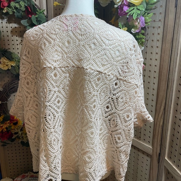 Elegant Cream Lace Cardigan - Picture 3 of 5